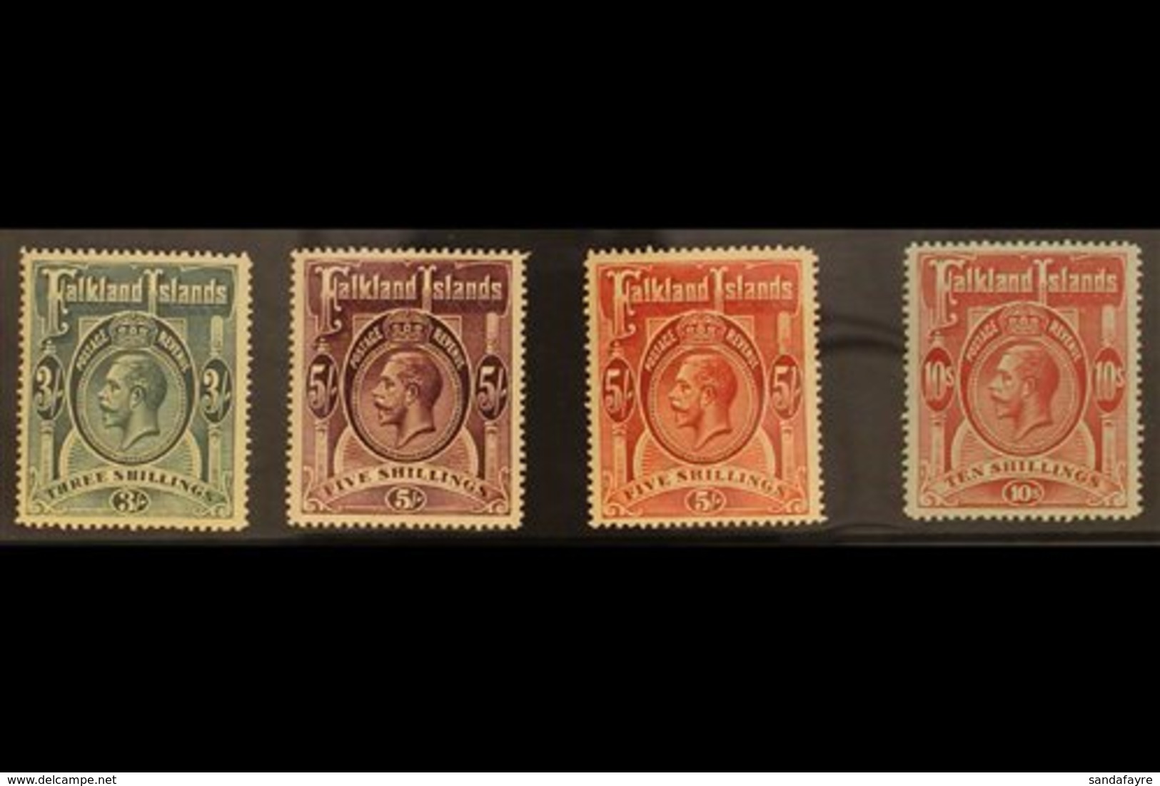 1912 3s To 10s Including 5s Maroon, SG 66 - 9, Very Fine Mint. (4 Stamps) For More Images, Please Visit Http://www.sanda - Falklandeilanden