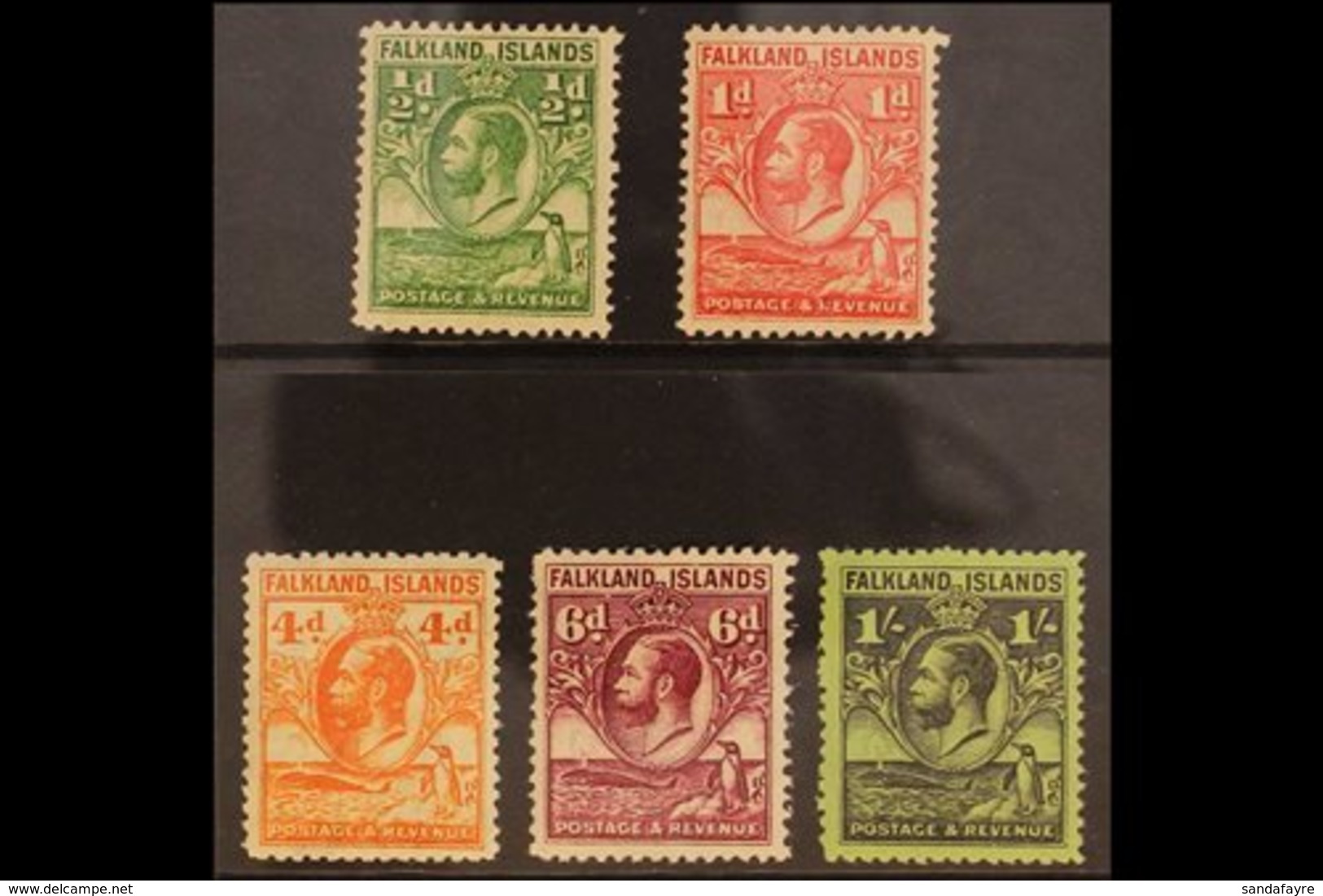 1929 ½d, 1d, 4d, 6d And 1s All Line Perf 14, SG 116a - 122a, Very Fine Mint. (5 Stamps) For More Images, Please Visit Ht - Falklandeilanden