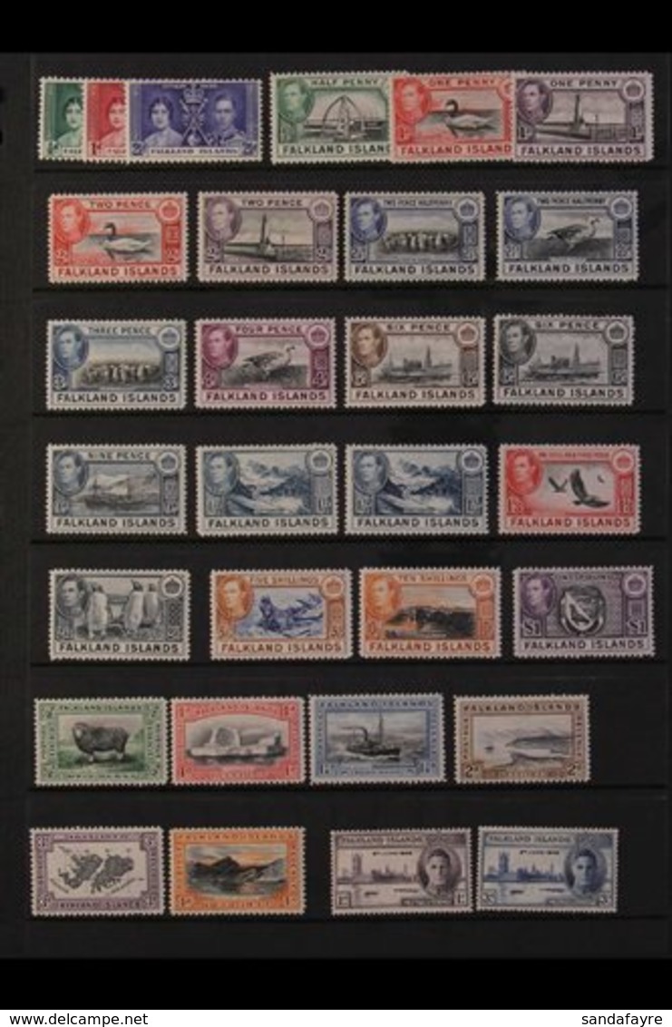 1933-57 FINE MINT COLLECTION On Stock Pages, Incl. 1933 Centenary To 4d, 1938-50 KGVI Defins Set, 1949 UPU Set, 1952 Set - Falklandeilanden