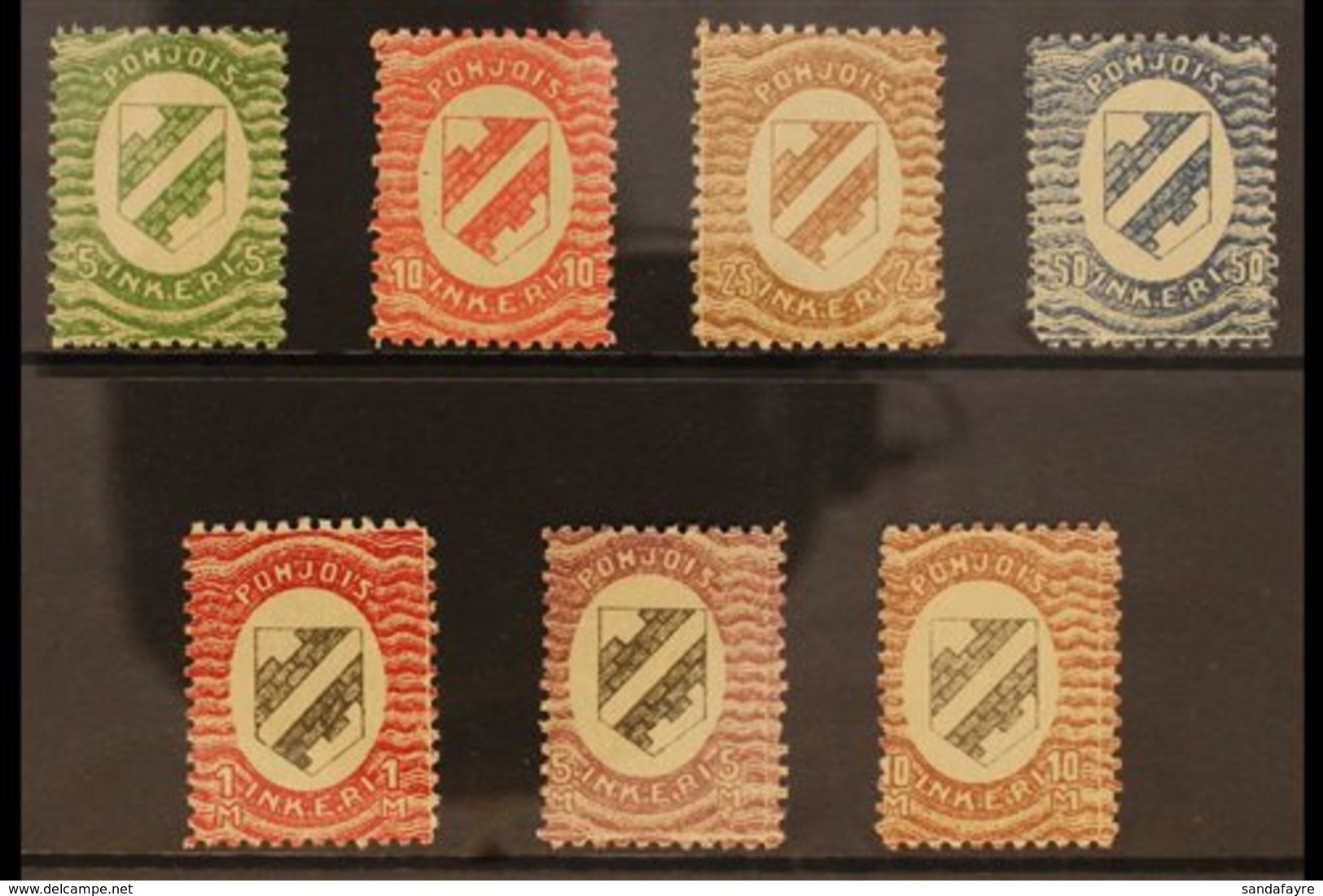 NORTH INGERMANLAND (NORDINGERMANLAND) 1920 Arms Perf 11¼ Local Issue Complete Set (Facit 1/7, SG 1/7), Fine Lightly Hing - Andere & Zonder Classificatie