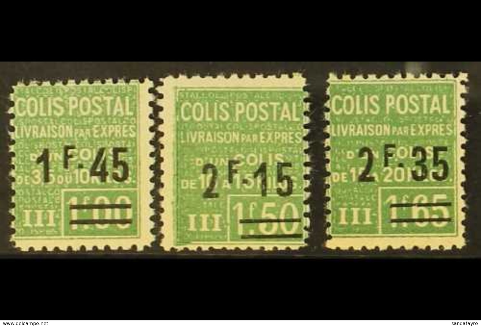 PARCEL POST 1928-29 'Livraison Par Expres' Surcharges Complete Set, Yvert 92/94, Never Hinged Mint, Very Fresh. (3 Stamp - Other & Unclassified