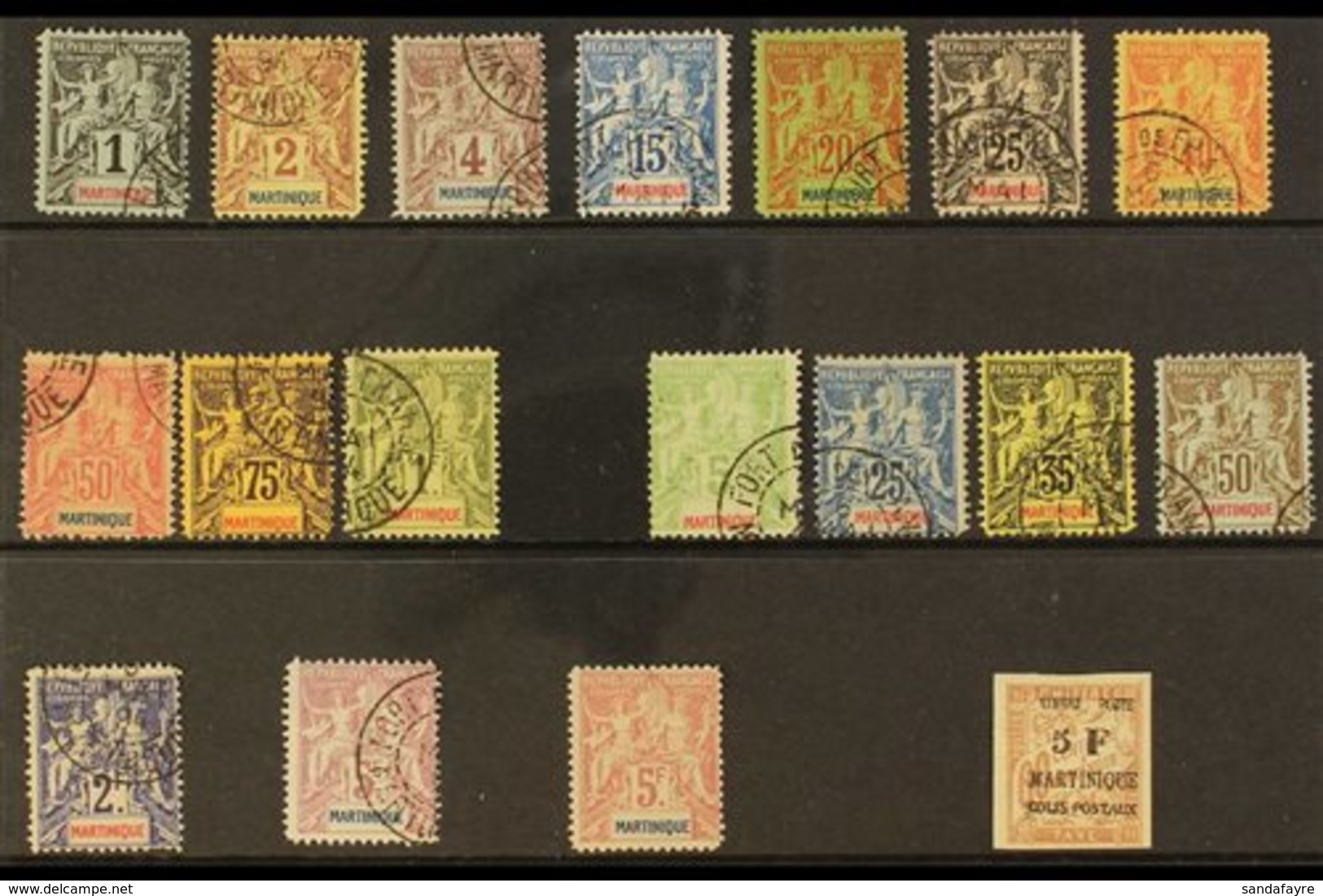 MARTINIQUE FORGERIES. 1892-1903. Includes 1892 Used "Peace & Commerce" Range With Most Values To 1f, 1899-1906 Range Wit - Andere & Zonder Classificatie