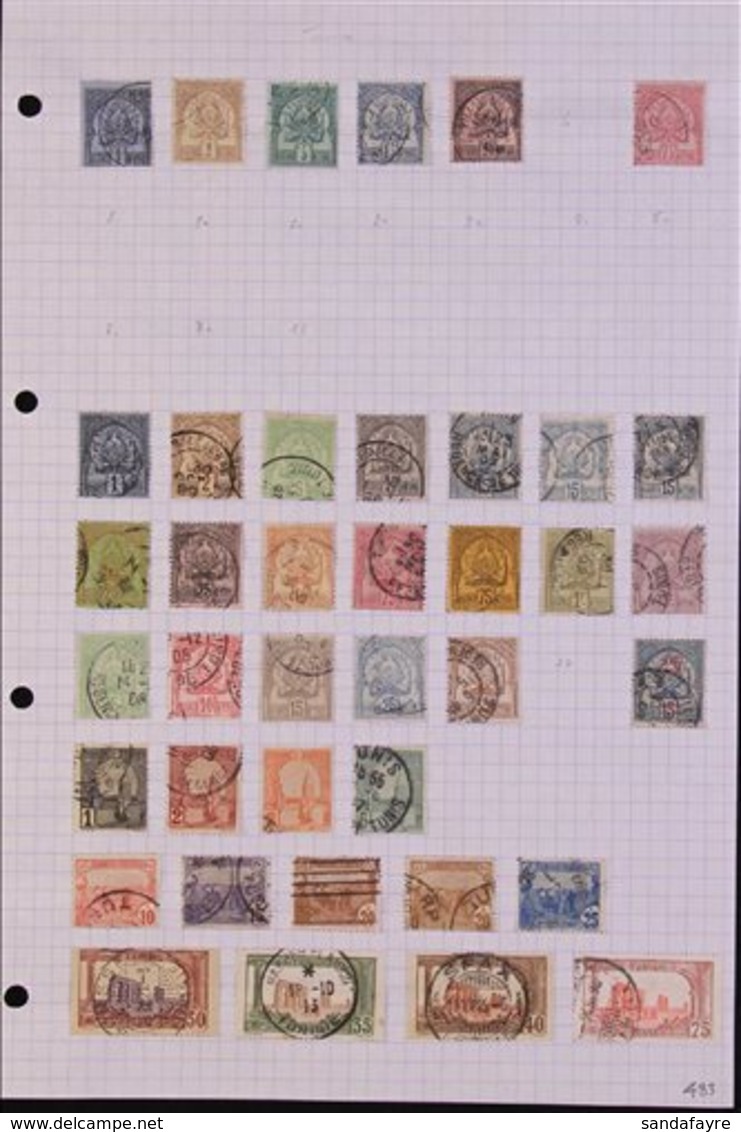 TUNISIA 1888-1955 All Different Fine Used Collection Displayed On Pages, Includes 1888 (small Figures) 1c, 2c, 5c, 15c,  - Autres & Non Classés