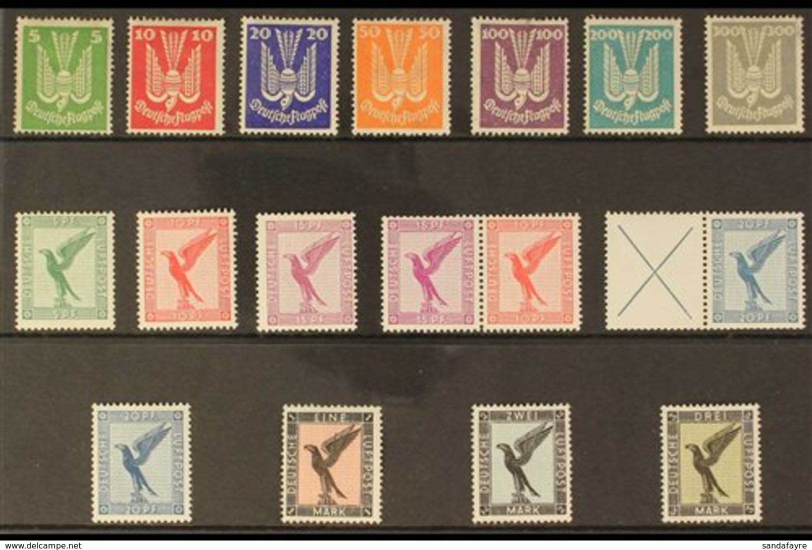 1924-26 AIR POST ASSEMBLY An Attractive, Fine Mint Assembly Presented On A Stock Card That Includes The 1924 Air Set, 19 - Other & Unclassified
