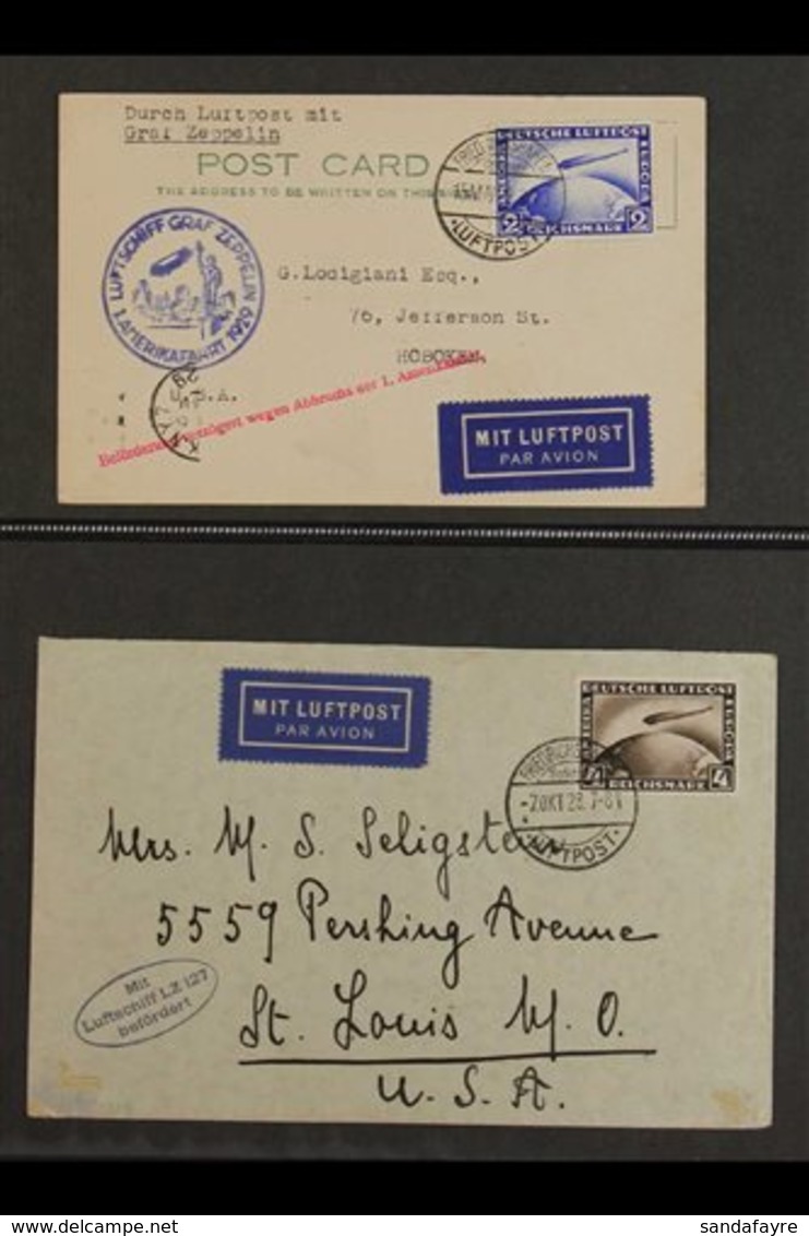 ZEPPELIN FLIGHTS COVERS & CARDS 1928-1936 Interesting Collection Of Covers & Cards Presented On Stock Page, All Flown On - Other & Unclassified