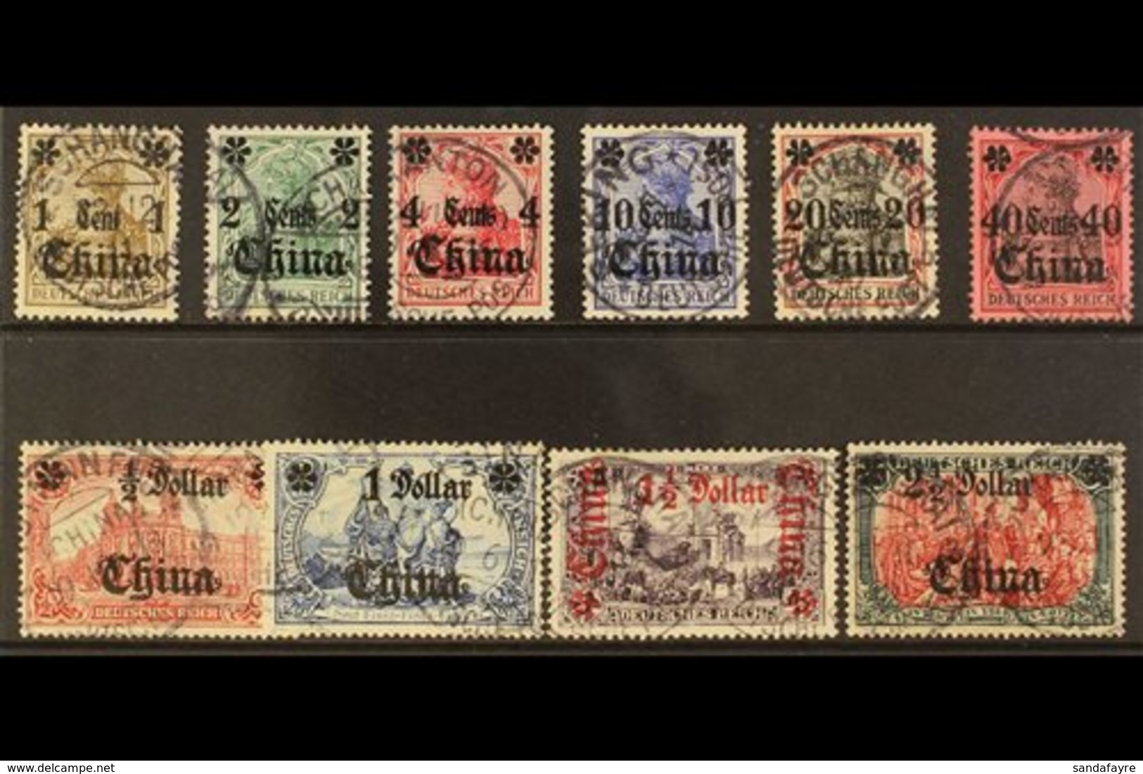 CHINA PO's 1905 Wmk Lozenges Set Complete, SG 46/55b (Michel 28/37), Fine Used, Cat £600 (10 Stamps) For More Images, Pl - Sonstige & Ohne Zuordnung