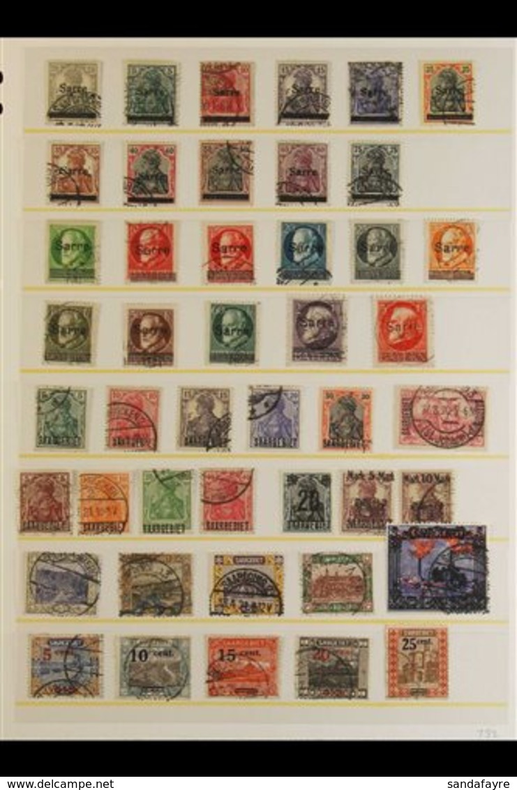 1920-1934 FINE USED COLLECTION On Stock Pages, ALL DIFFERENT, Includes 1920 "Sarre" Opts On Germany Most Vals To 75pf In - Autres & Non Classés