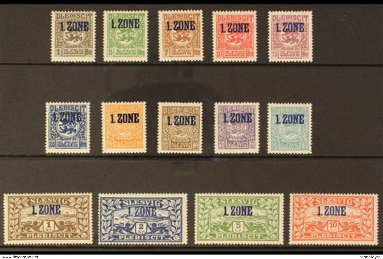 SCHLESWIG 1920 "1.ZONE" Ovpts Complete Set, Mi 15/28, Never Hinged Mint (14 Stamps). For More Images, Please Visit Http: - Autres & Non Classés