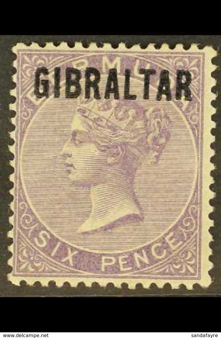 1886 6d Deep Lilac Overprint, SG 6, Fine Used, Fresh, Expertized Thier. For More Images, Please Visit Http://www.sandafa - Gibraltar