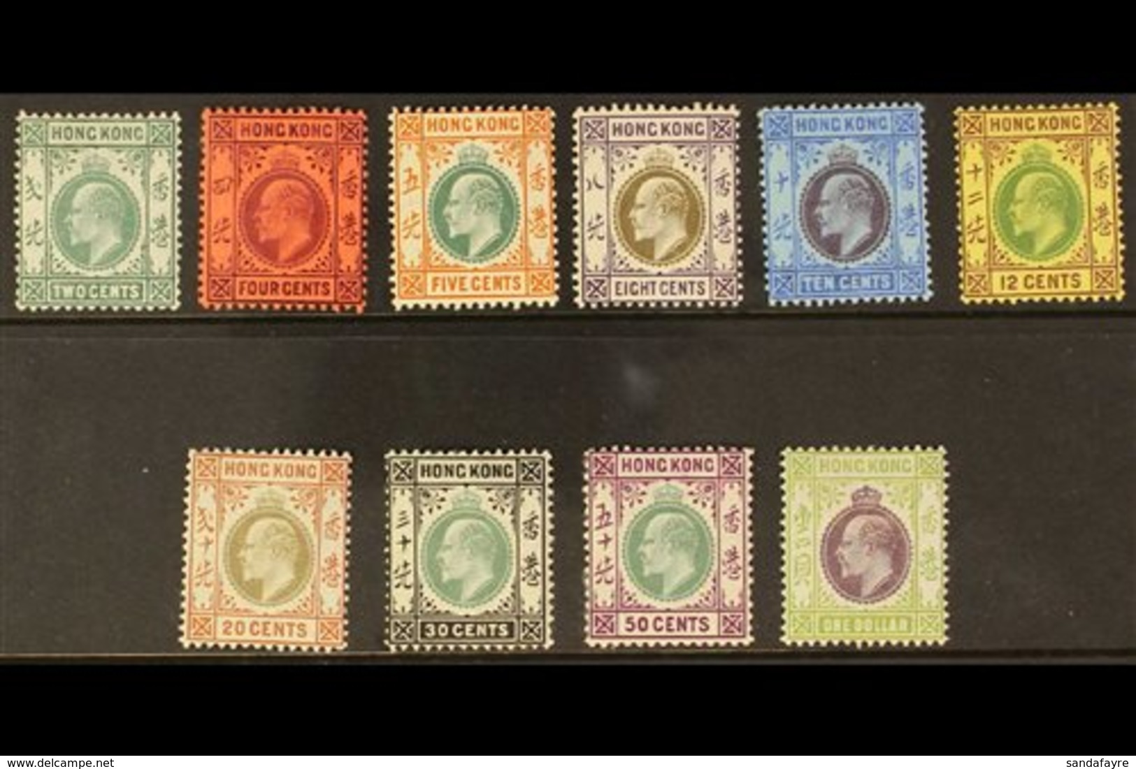 1904-06 MCA WMK FINE MINT GROUP An Attractive KEVII Definitive Selection On A Stock Card With All Values To $1, SG 77/86 - Other & Unclassified