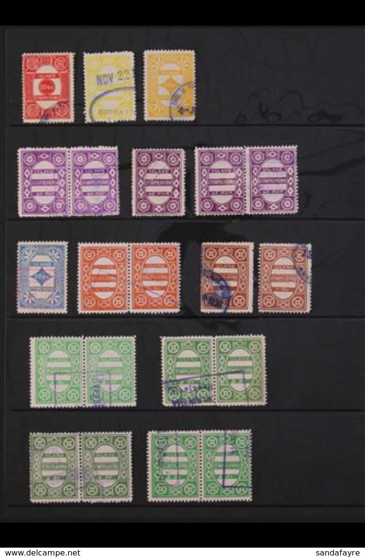 REVENUE STAMPS 1931-80 Range Of Used Values From 10au To 50kr, Incl. Shades Of Some Values, Some In Pairs, Plus 1963 Che - Other & Unclassified