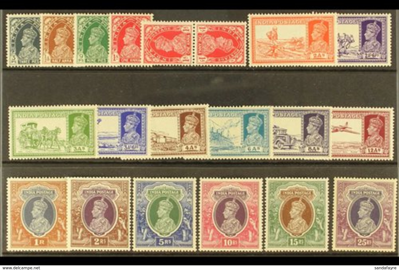 1937-40 KGVI Definitives, Complete Set Plus 1a Tete-beche Pair, SG 247/64, 250a, Very Fine Mint (18 + 1 Pair). For More  - Andere & Zonder Classificatie