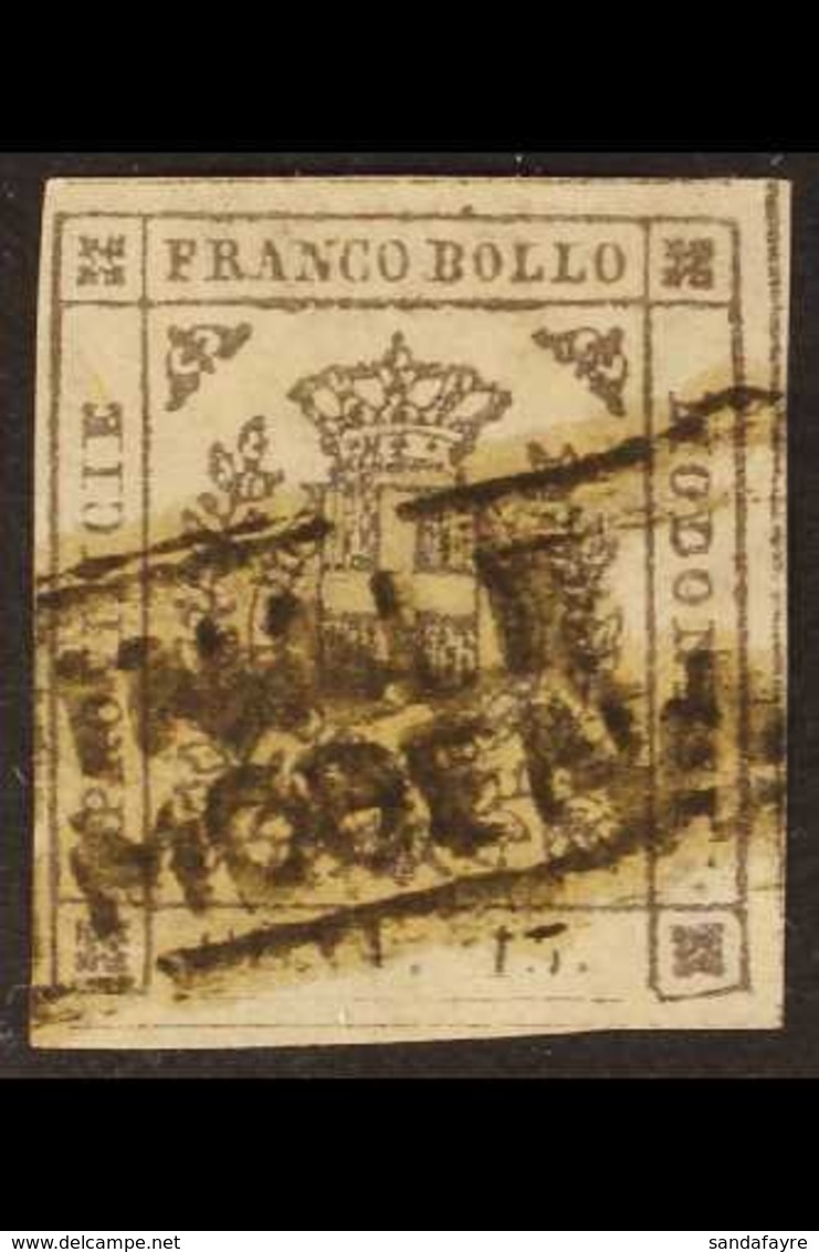 MODENA 1859 15c Brown (Sassone 13, SG 19), Used With Slightly Smudged Boxed "Finale Di Modena" Postmark, Four Large Marg - Zonder Classificatie