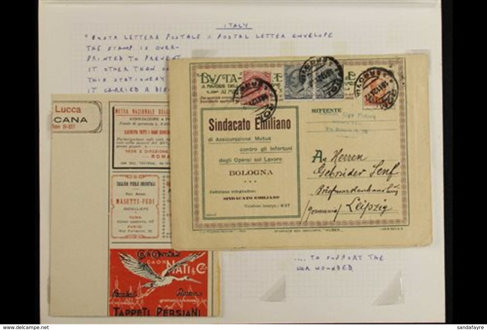 BUSTA LETTERA POSTALE 1921-3 Nice Group Of Advertising Letter Cards With "B.L.P." Ovptd Stamps Affixed, We See 10c Unuse - Unclassified