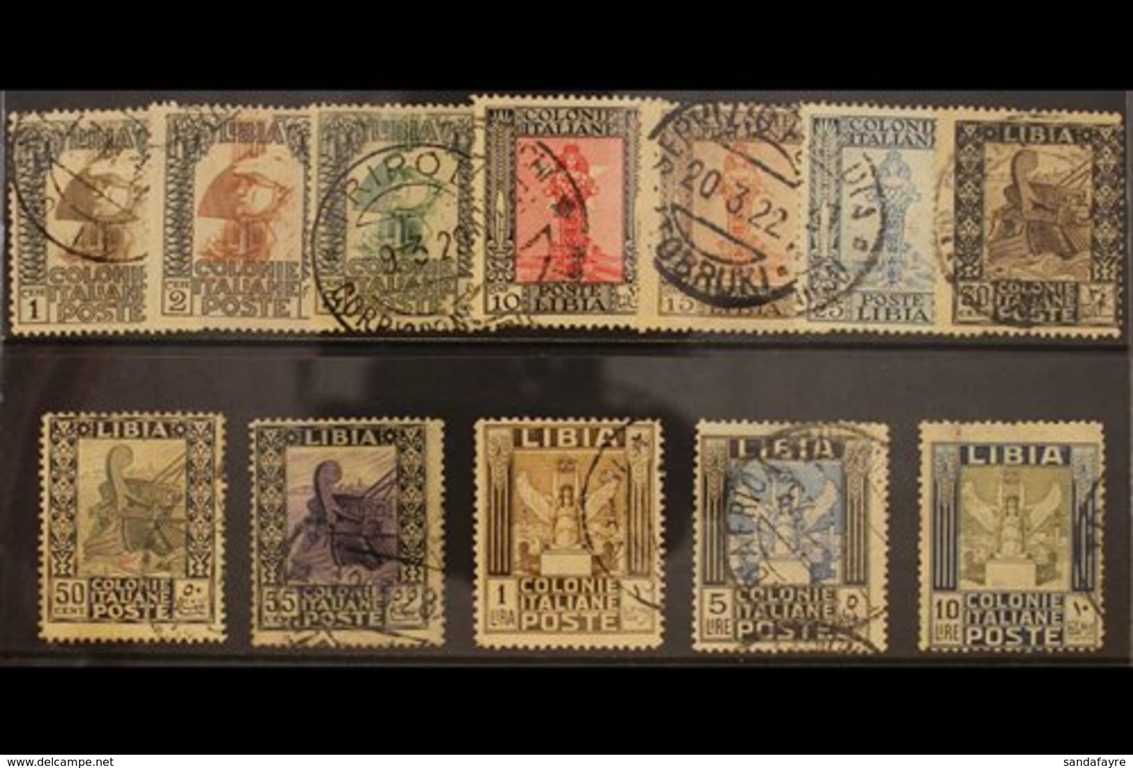 LIBYA 1921 (wmk Crown) Pictorial Definitive Set (Sass S. 5, SG 22A/33A), Fine Used. (12 Stamps) For More Images, Please  - Andere & Zonder Classificatie