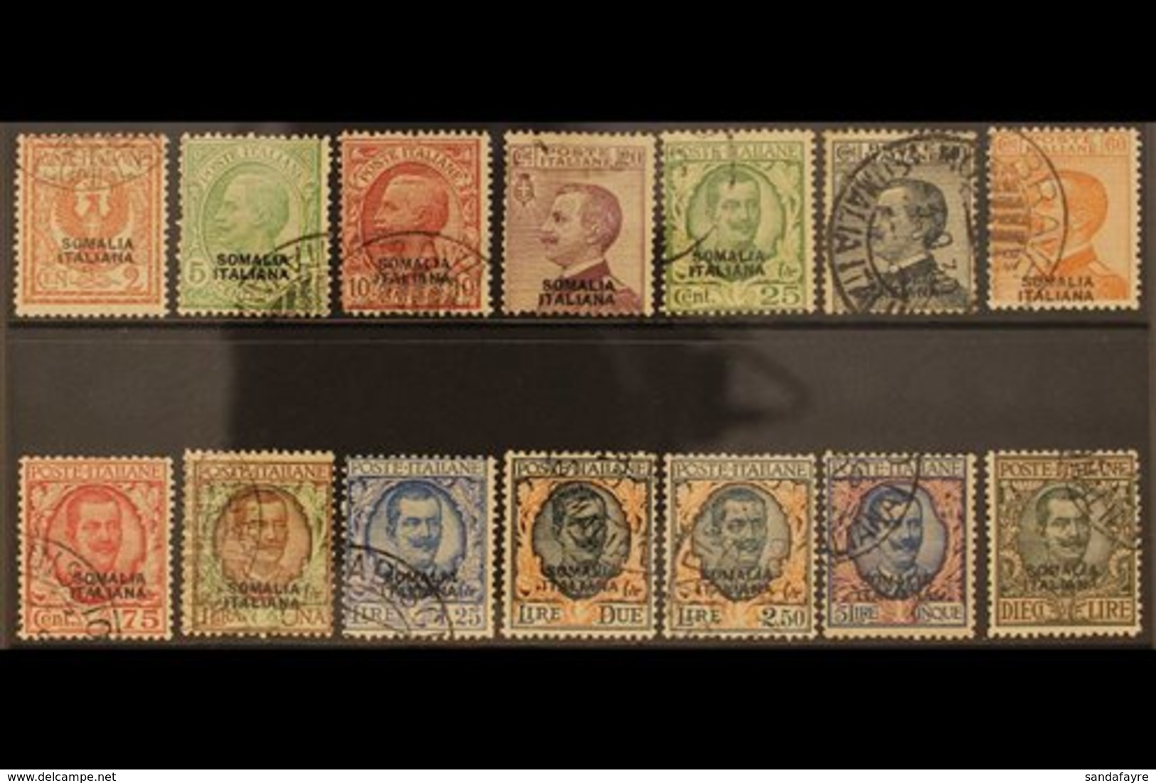 SOMALIA 1926-30 Definitives Complete Set, Sass S. 20, Fine Used. (14 Stamps) For More Images, Please Visit Http://www.sa - Otros & Sin Clasificación