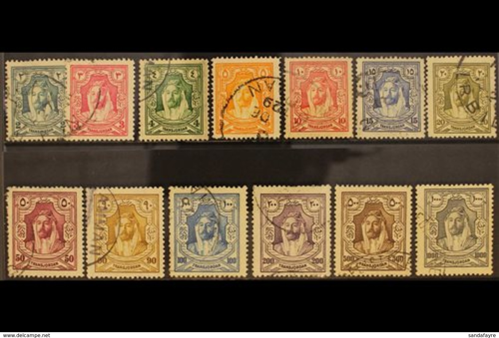 1927-29 New Currency Emir Definitive Set, SG 159/71, Fine Used (13 Stamps) For More Images, Please Visit Http://www.sand - Jordanie