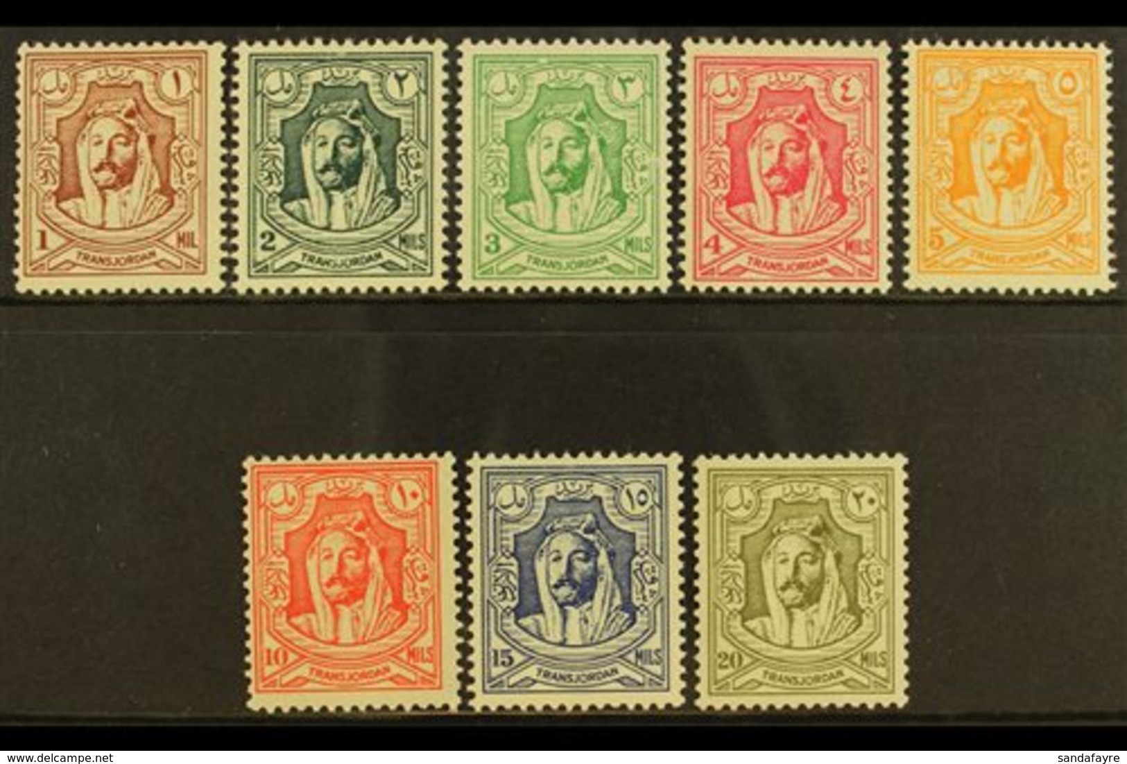 1942 Emir Set, Lithographed, SG 222/9, Very Fine And Fresh Mint. (8 Stamps) For More Images, Please Visit Http://www.san - Jordanie