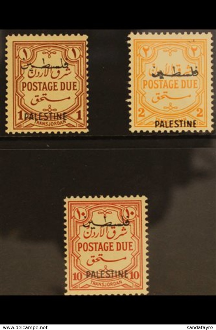 OCCUPATION OF PALESTINE POSTAGE DUE. 1948 No Watermark Set, SG PD 22/24, Fine Mint (3 Stamps) For More Images, Please Vi - Jordanie