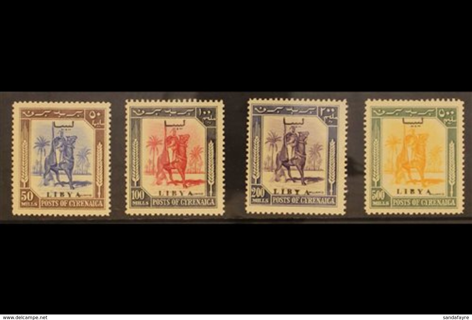 1951 (Issue For Use In Cyrenaica) Large Format High Values Set, 50m To 500m (Sass 10/13, SG 140/43), Never Hinged Mint.  - Libye