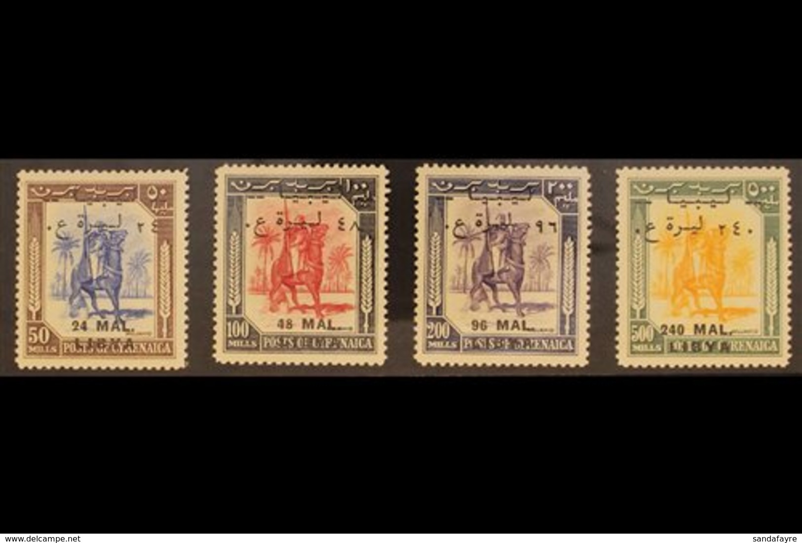 1951 (Issue For Use In Tripolitania) Large Format High Values Set, 24 Mal On 50m To 240 Mal On 500m (Sass 30/33, SG 157/ - Libië