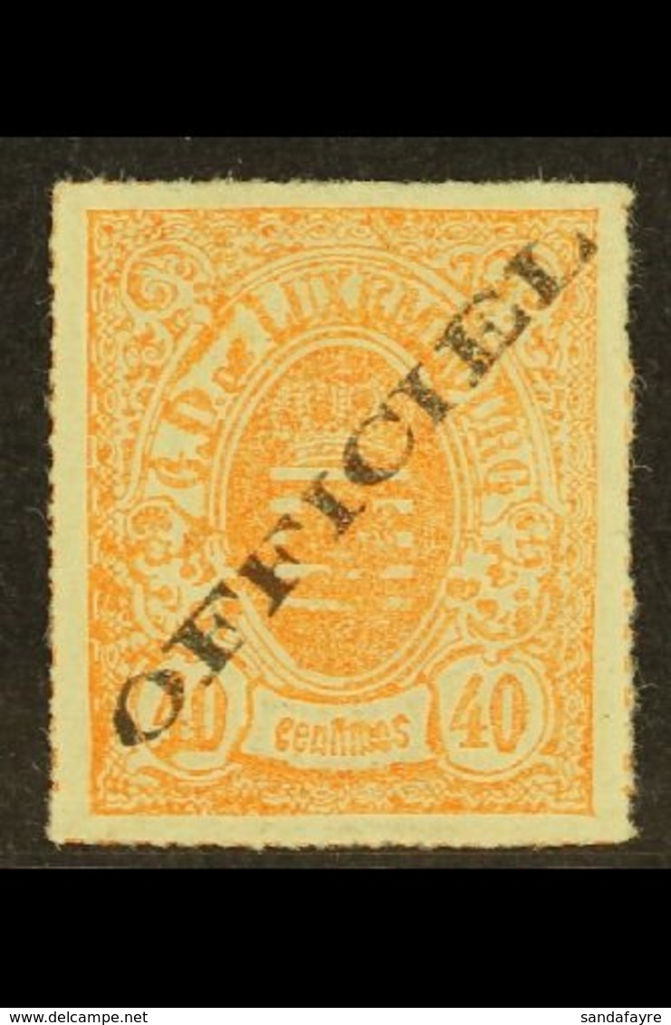 OFFICIALS 1875 40c Red-orange With Type I (25½ Mm) Overprint, Michel 8 Ia, Very Fine Mint Example Of This Rare Stamp. Ve - Autres & Non Classés