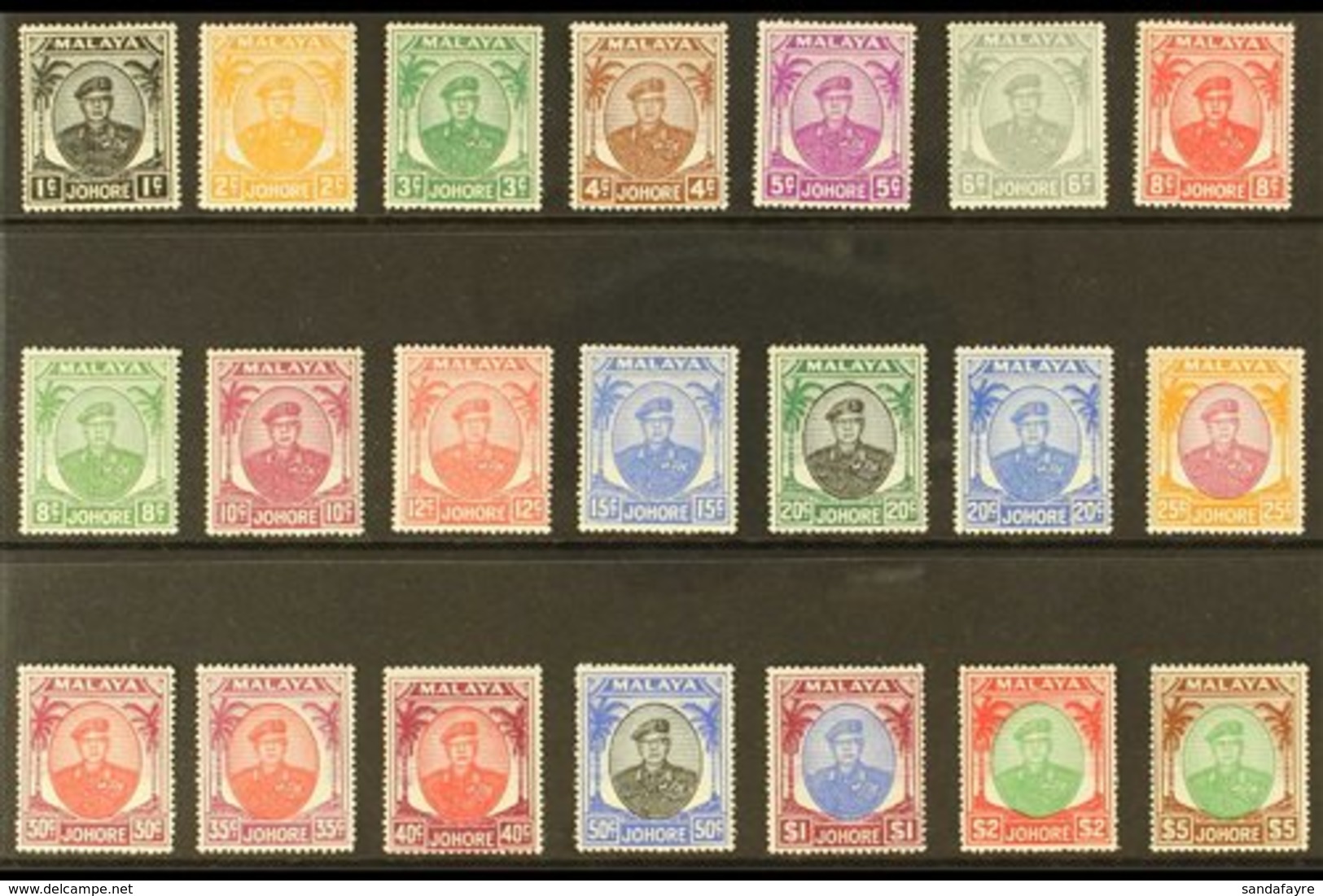 JOHORE 1949-55 Definitive Set, SG 133/47, fine Mint (21 Stamps) For More Images, Please Visit Http://www.sandafayre.com/ - Autres & Non Classés