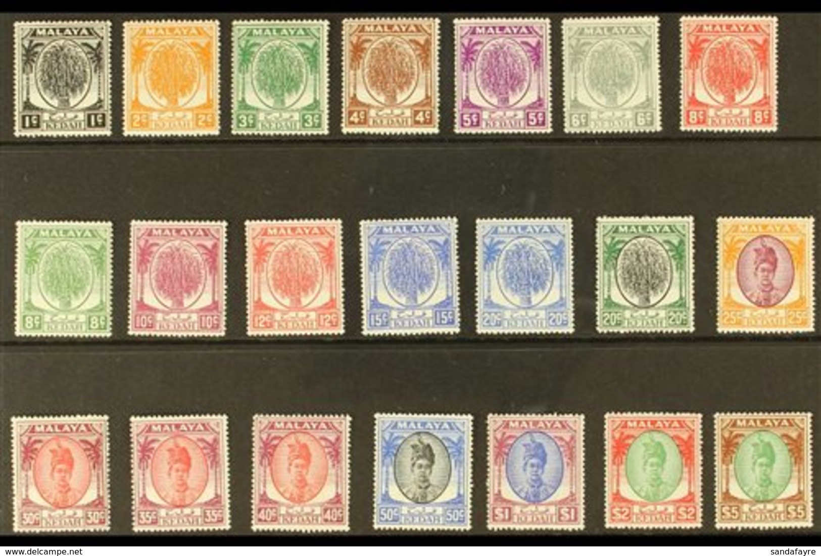 KEDAH 1950-55 KGVI Definitive Set, SG 76/90, Never Hinged Mint (21 Stamps) For More Images, Please Visit Http://www.sand - Autres & Non Classés