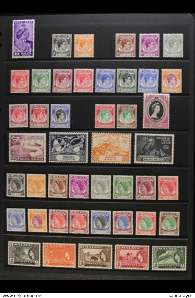 MALACCA 1948-68 ALL DIFFERENT MINT / NHM COLLECTION Presented On A Pair Of Stock Pages. Includes 1949-52 Definitive With - Sonstige & Ohne Zuordnung