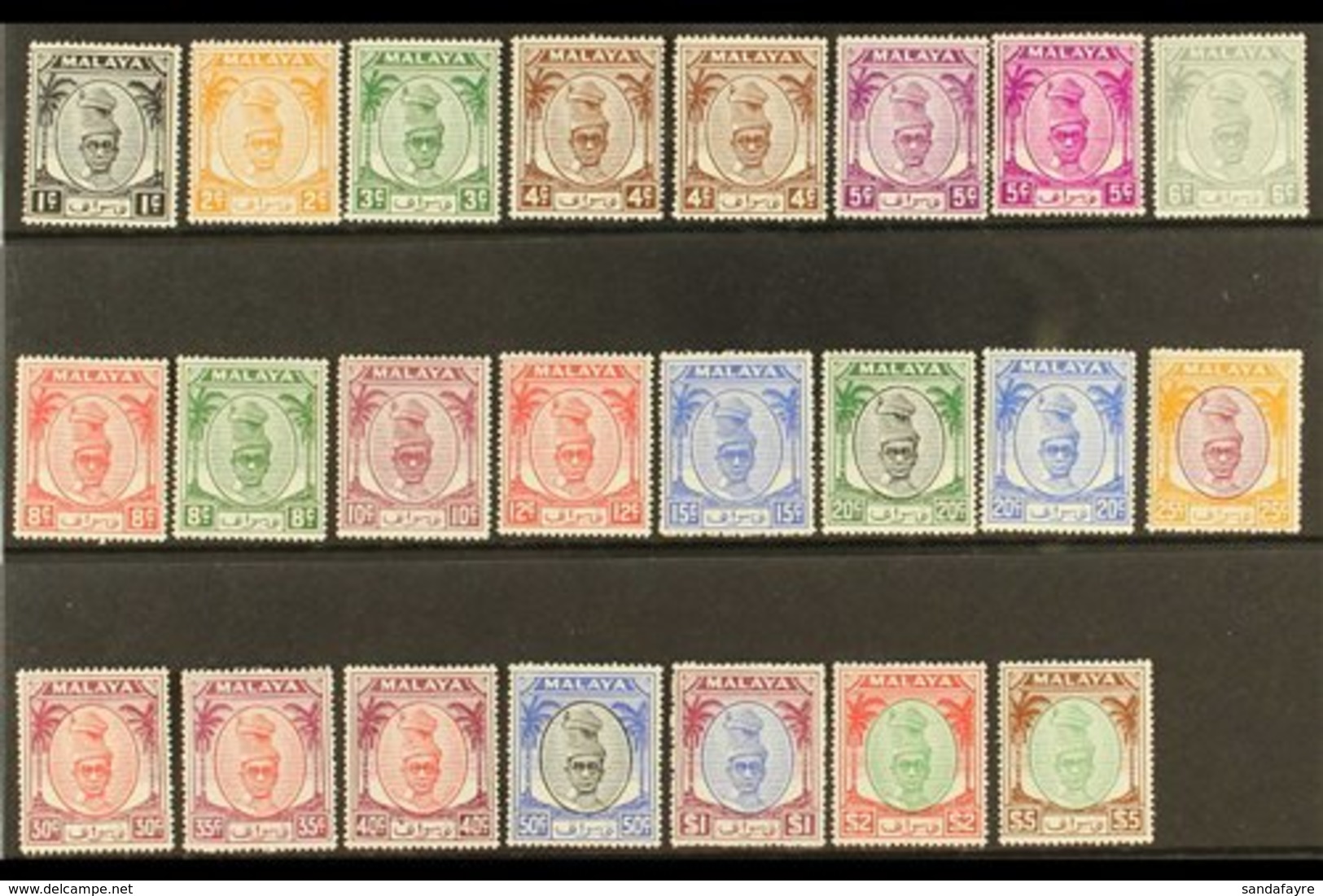 PERAK 1950-56 Complete Sultan Set, SG 128/148, Plus Listed 4c And 5c Shades, Superb Never Hinged Mint. (23 Stamps) For M - Autres & Non Classés