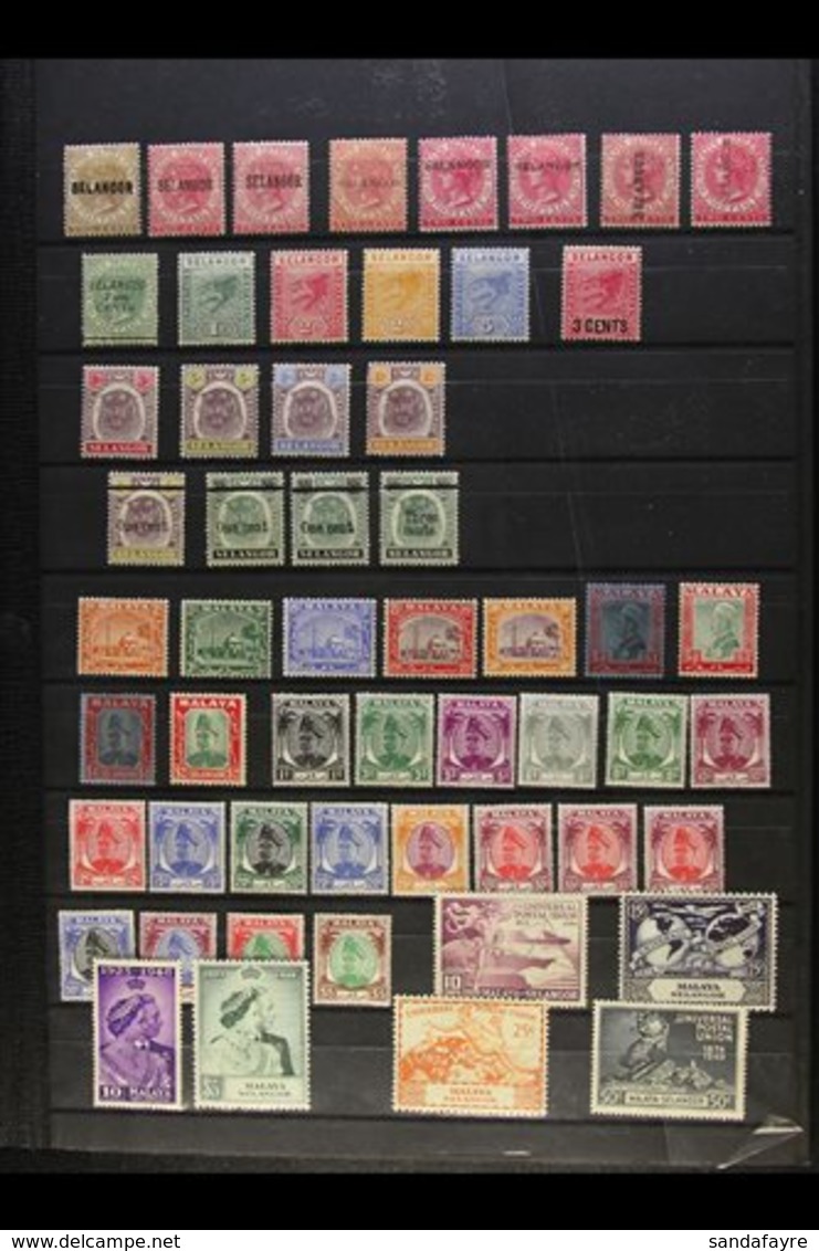 SELANGOR 1881-1955 FINE MINT COLLECTION With 1881 2c Brown (SG 3) Unused; 1885-91 Selection Of Overprints On 2c Rose (7) - Autres & Non Classés