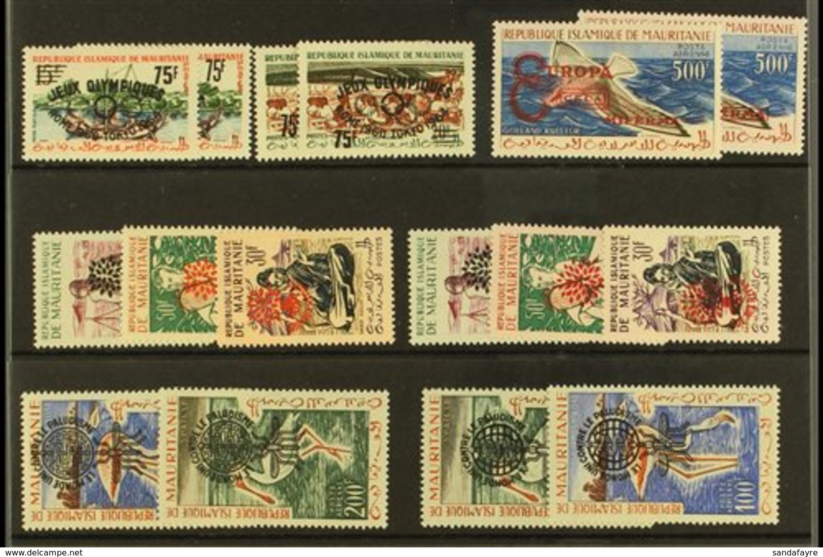 1962 OVERPRINTS WITH ALL TYPES. All Different Never Hinged Mint Group On A Stock Card, Inc 1962 Olympics, Refugees, Mala - Andere & Zonder Classificatie