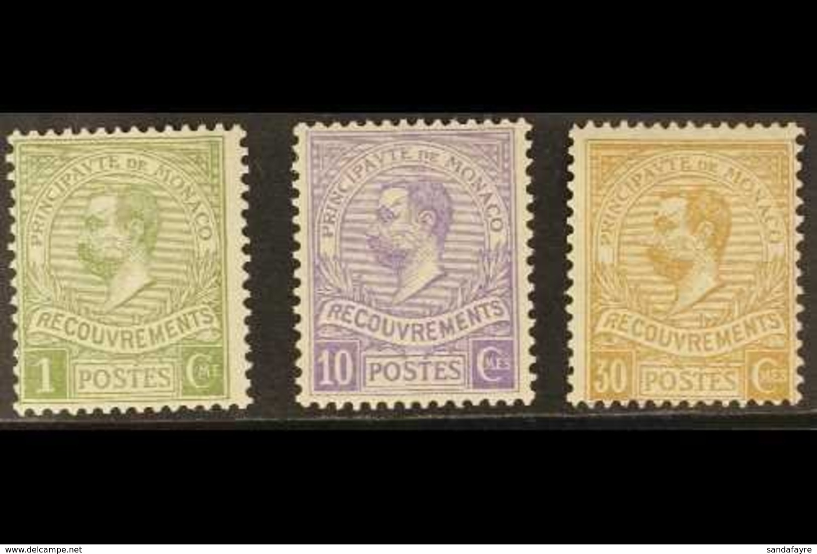 POSTAGE DUES 1910 Complete Set (Yvert 8/10, SG D36/38), Fine Mint, Fresh (3 Stamps) For More Images, Please Visit Http:/ - Sonstige & Ohne Zuordnung