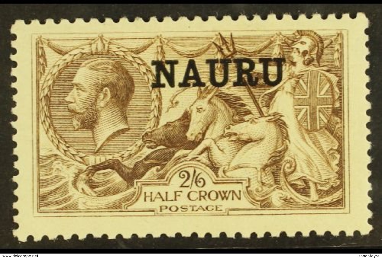 1916-23 2s6d Chocolate Brown "Seahorse" Bradbury Printing, SG 2, Very Fine Mint. For More Images, Please Visit Http://ww - Nauru