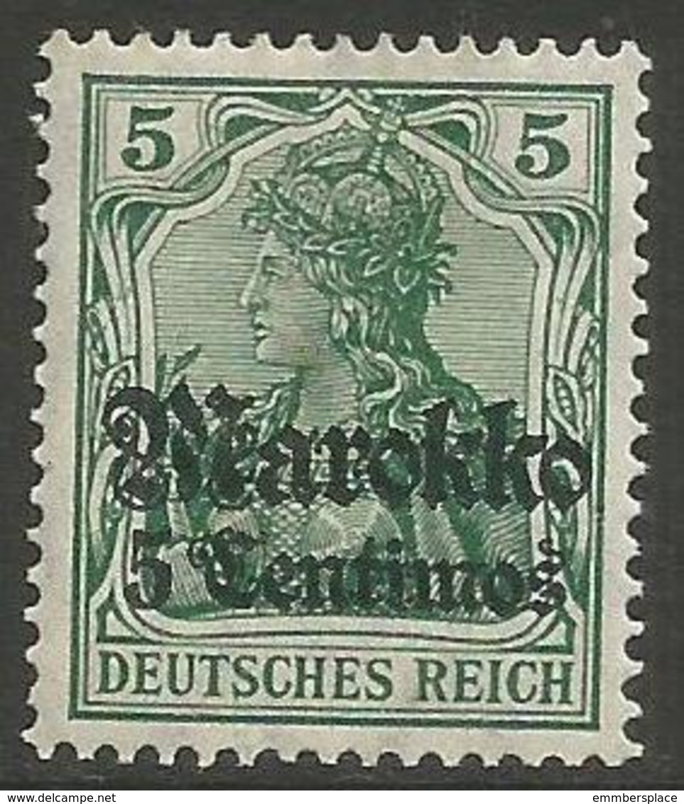 German Offices Morocco - 1911 Germania Overprint  & Surcharge 5c/5pf MH *  Mi  47 - Morocco (offices)