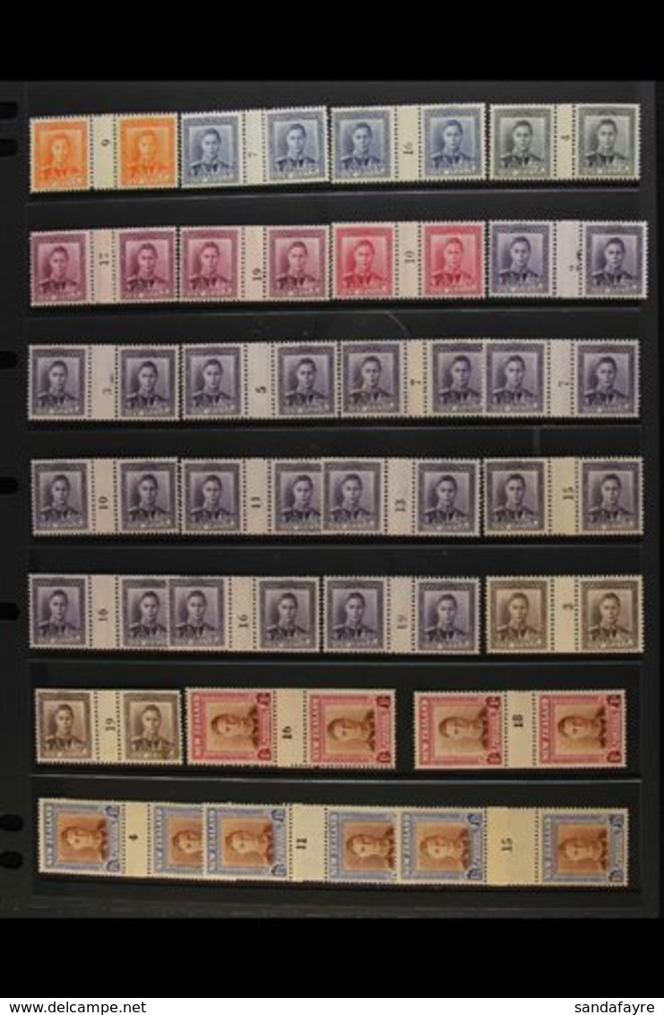 1938-52 BLACK NUMBERED COUNTER COIL PAIRS COLLECTION A Seldom Seen Selection, Chiefly ALL DIFFERENT Never Hinged Mint Co - Other & Unclassified