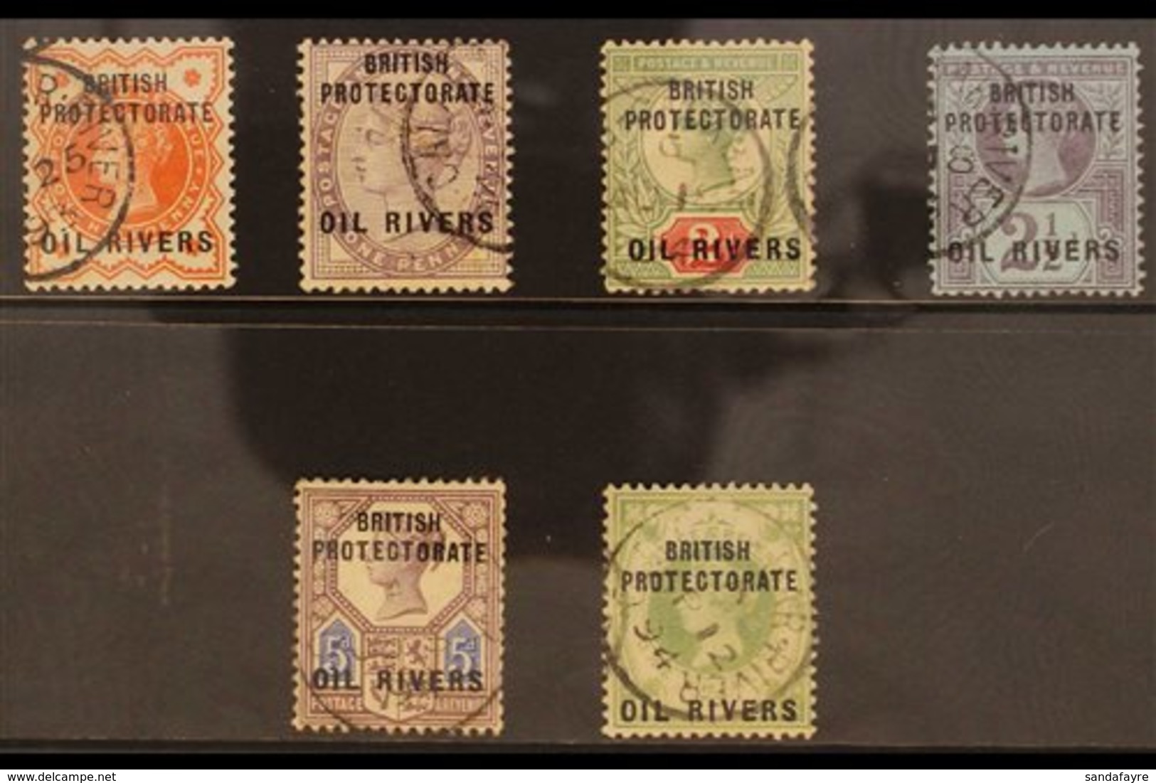 1892 Oil Rivers Overprint Set Complete, SG 1/6, Fine To Very Fine Used. (6 Stamps) For More Images, Please Visit Http:// - Andere & Zonder Classificatie