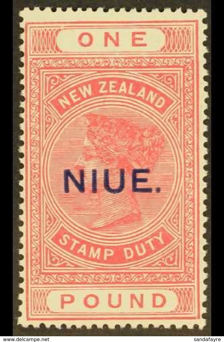 1918-29 £1 Rose- Pink On Cowan Paper, SG 37c, Never Hinged Mint. For More Images, Please Visit Http://www.sandafayre.com - Niue