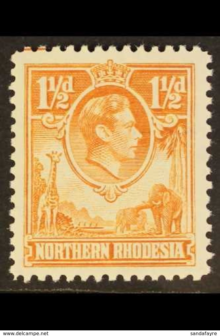 1938-52 1½d Yellow-brown, Showing Printer's Mark Upper Left Although WITHOUT The "Tick Bird," SG 30, Never Hinged Fresh  - Northern Rhodesia (...-1963)