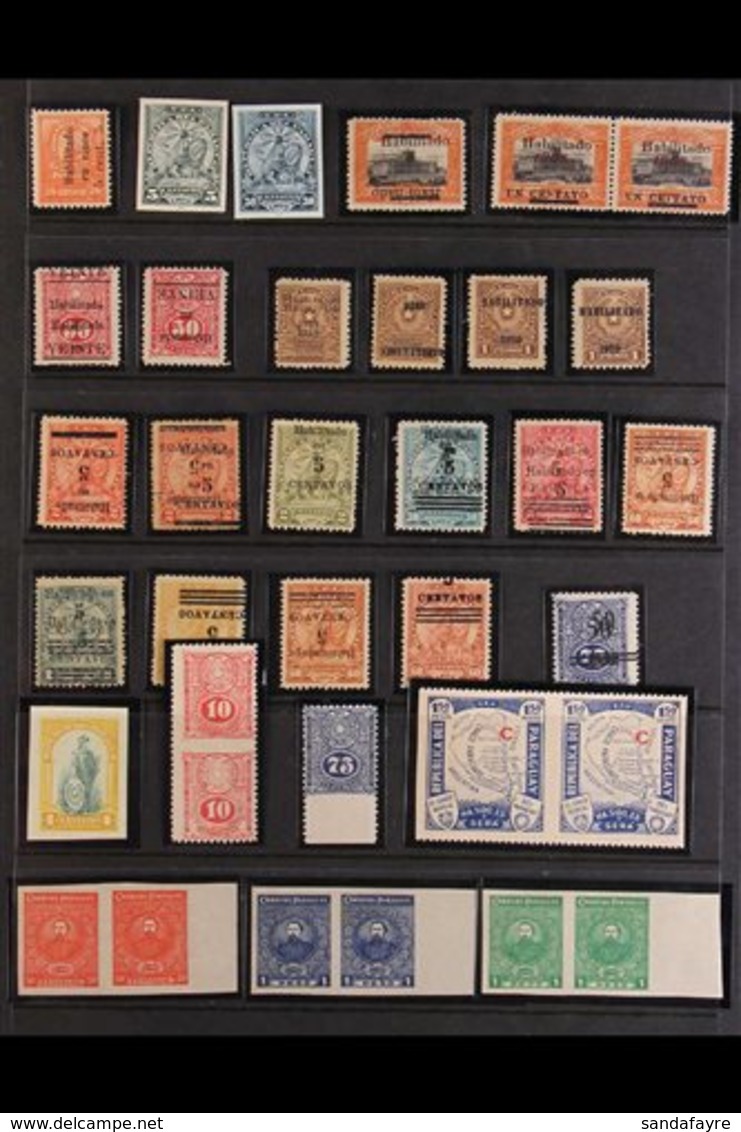 1902-1956 VARIETIES & ERRORS. An Interesting Fine Mint (mostly Never Hinged) Collection On Stock, Includes Various Overp - Paraguay