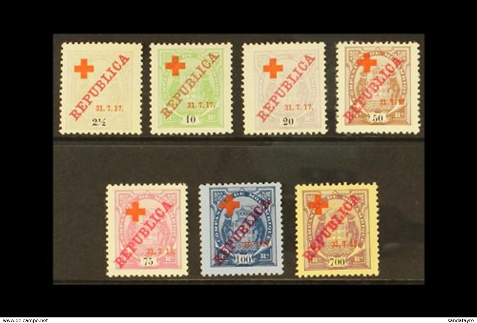 MOZAMBIQUE COMPANY 1917 Red Cross Fund Ovptd Set SG 189/95, Very Fine Mint (7 Stamps). For More Images, Please Visit Htt - Other & Unclassified