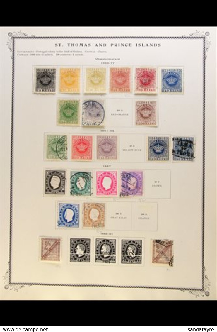 ST THOMAS & PRINCE ISLANDS 1875-1950 COLLECTION On Pages, Mint & Used, Inc 1875-1885 Most Vals To 300r Mint, 1895 To 200 - Andere & Zonder Classificatie