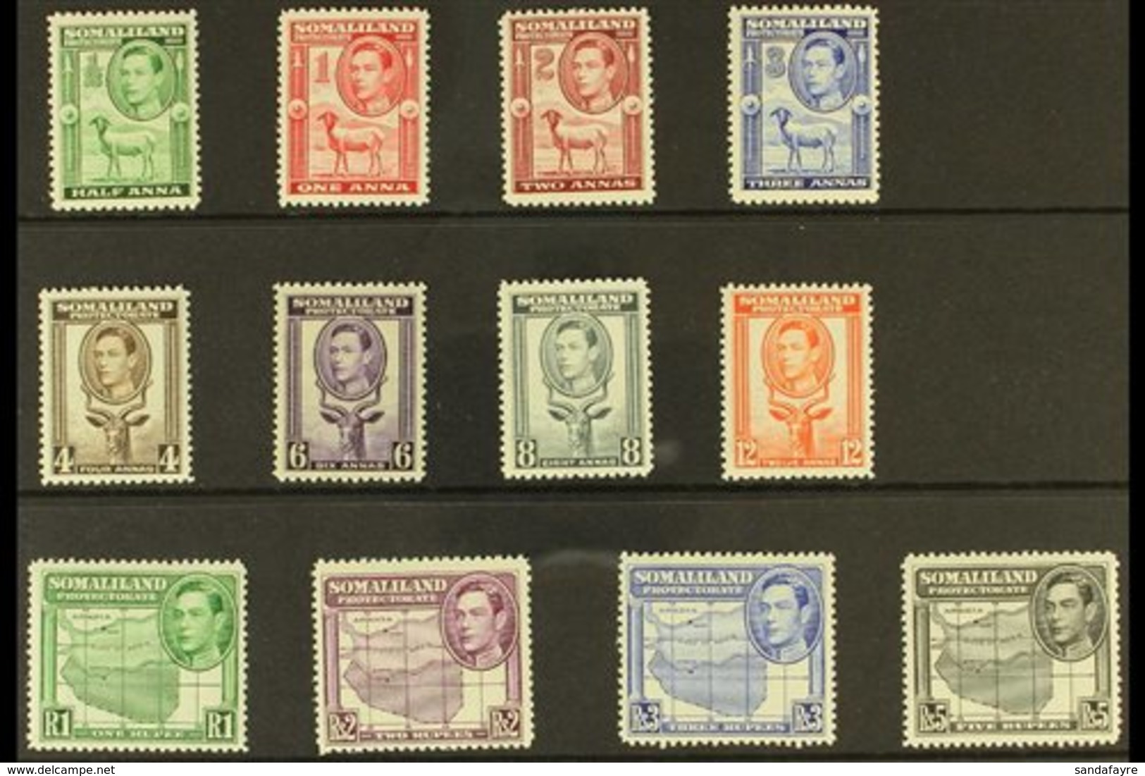 1938 "Portrait To Left" Definitive Complete Set, SG 93/104, Never Hinged Mint (12 Stamps) For More Images, Please Visit  - Somaliland (Protectoraat ...-1959)