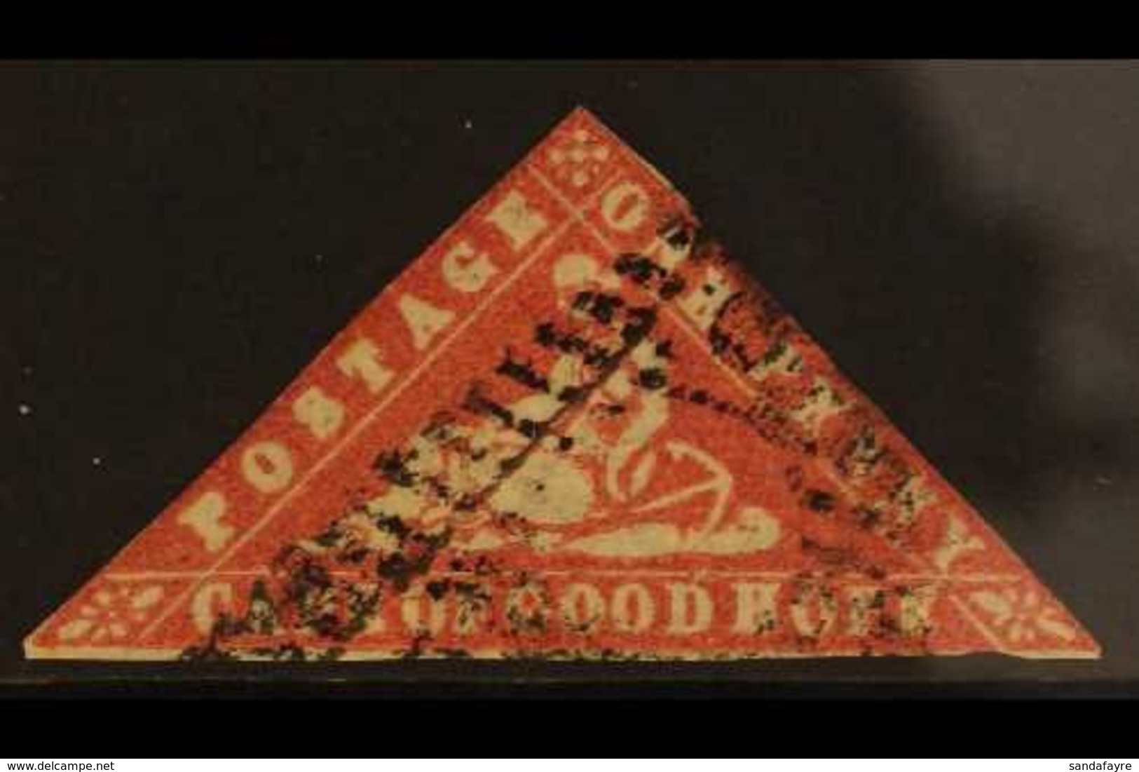 CAPE OF GOOD HOPE 1861 1d Carmine "WOOD-BLOCK", SG 13a, Imperf Brushing All Margins, Good Used With Strong Colour. Cat £ - Unclassified