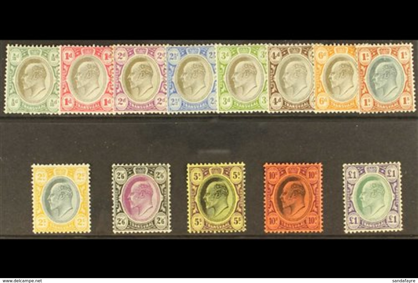 TRANSVAAL 1904 Ed VII Set To £1 Complete, Wmk MCA, SG 260/72a, Very Fine Mint. (13 Stamps) For More Images, Please Visit - Non Classés
