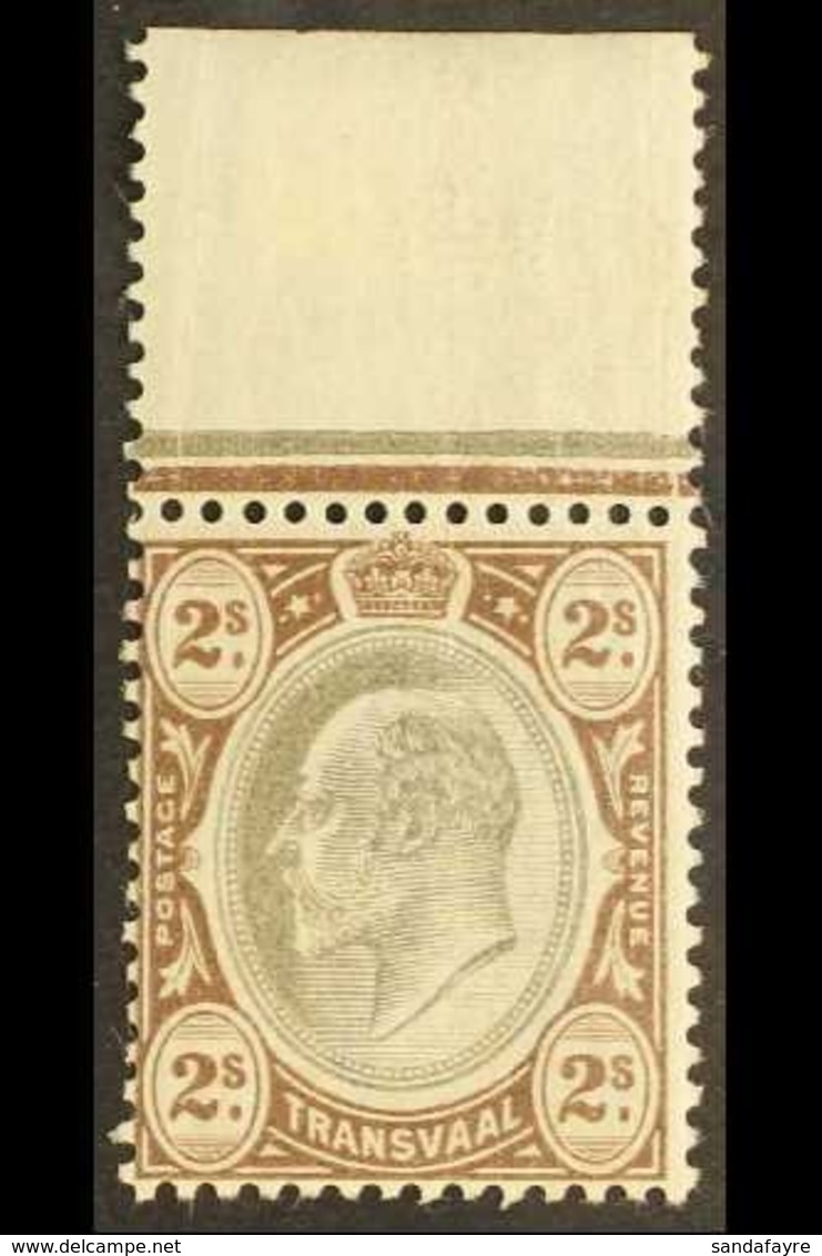 TRANSVAAL 1902 KEVII 2s Black And Brown, SG 252, Mint Upper Marginal, The Stamp Never Hinged. For More Images, Please Vi - Non Classificati