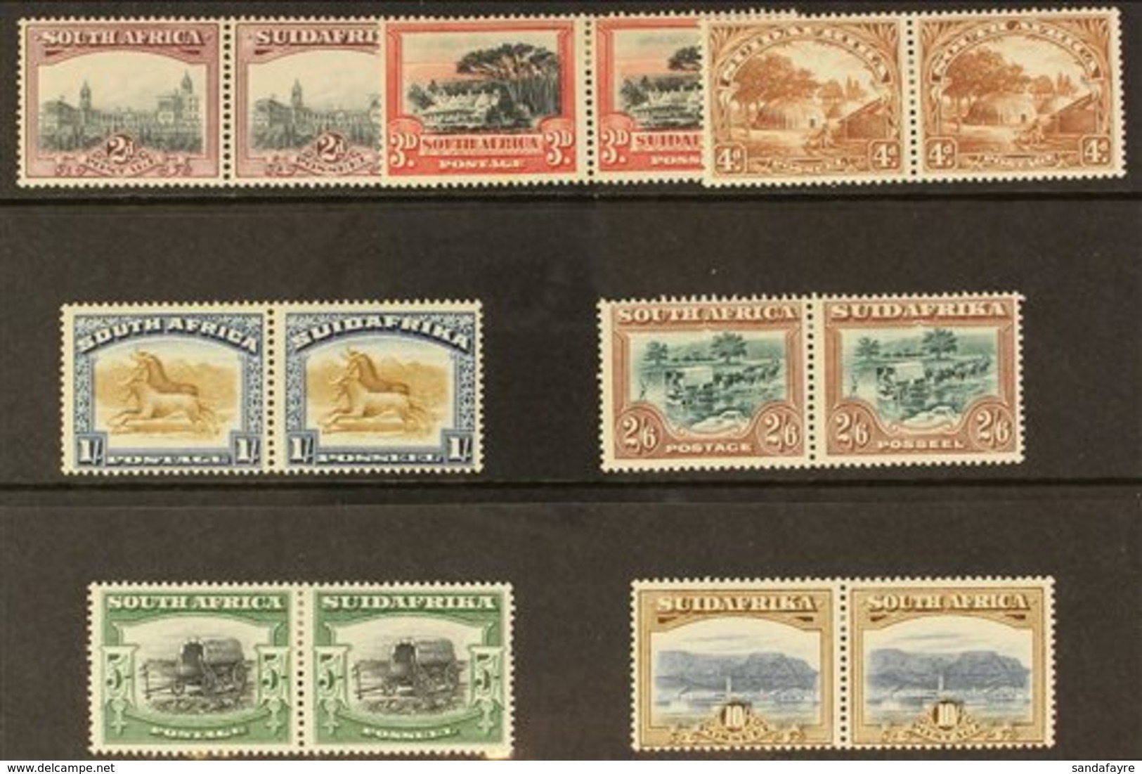 1927 Pictorial Set Complete In Bi-lingual Pairs, SG 34/9, Fine To Very Fine Mint. Some Light Toning On Low Values. (7 St - Unclassified