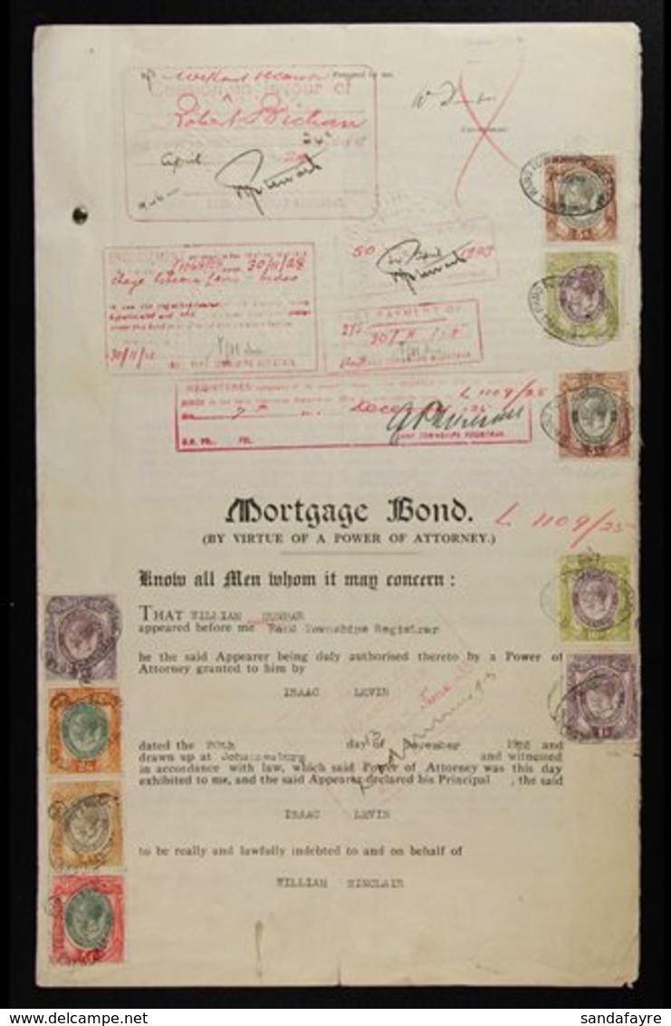 REVENUES ON DOCUMENT 1921 DEED OF TRANSFER with Various 1913 Type KGV Revenues Affixed With Values To £2 & £5 And 1925 M - Non Classés