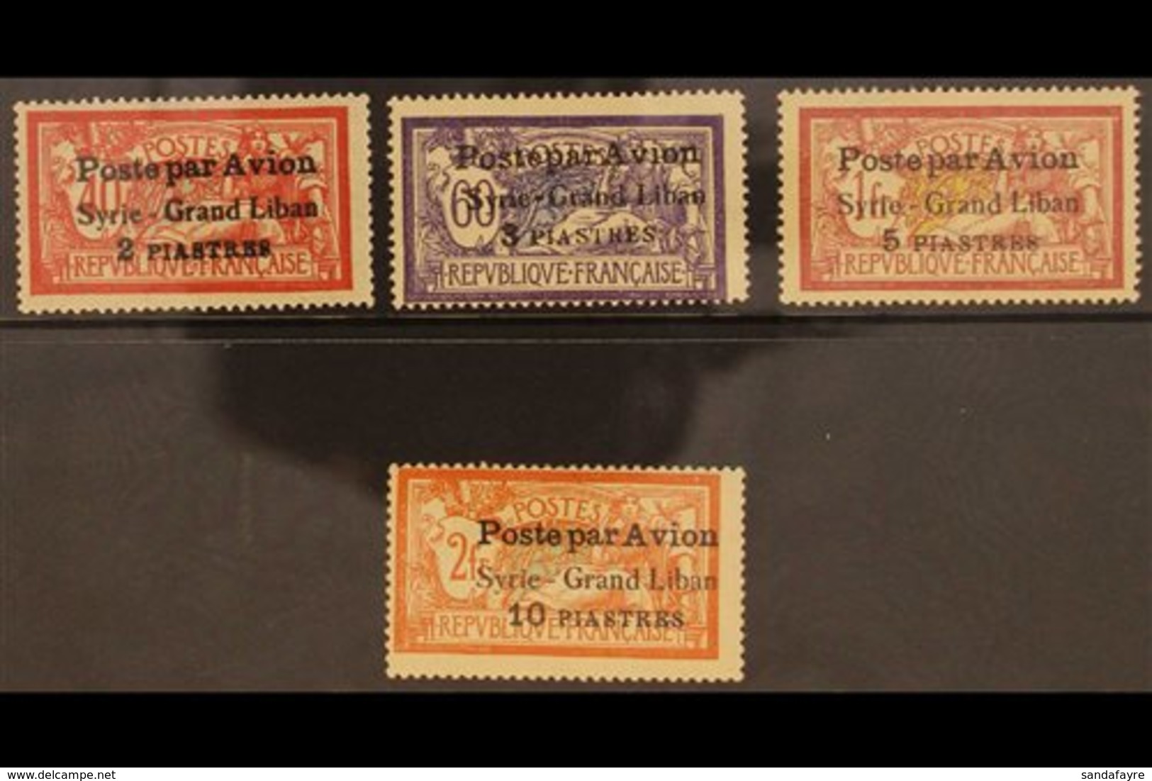 1923 Syria- Grand Liban Airmail Set Complete, 2½ Mm Spacing, SG 114/7, Very Fine Mint. (4 Stamps) For More Images, Pleas - Syrië