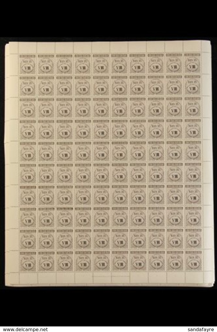 REVENUE C1990 NATIONAL INSURANCE.  $19.35 Brown VIII, Barefoot 19, 100 X COMPLETE SHEETS Of 100 Stamps, Never Hinged Min - Trinité & Tobago (...-1961)